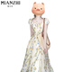 
Cotton French tea break seaside vacation square collar dress for women in summer 2025 new waist-hugging and slimming temperament floral long skirt C4L52836 apricot color [high quality 56] L 100-115Jin [Jin equals 0.5 kg]