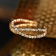 Chili 18k gold laser bead double-layer ring, sparkling galaxy, sparkling girlfriend gift, Luo Kekeke fashionable 18k gold-S size 9-12 ring circumference