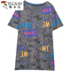 Holzspecker 2025 Sommer Neues Modell Plus Größe Baumwolle kurzärmeliges T-Shirt für Frauen Fett mm modische altersreduzierende schlankende Bauchbedeckung für Frauen 9902 Pink M 80-95jin [Jin entspricht 0,5 kg]