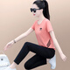 OU Yushan Sportset für Frauen Sommer dünn 2025 Neue Mode Loose Round Neck Kurzarmhose Casual Zweiköpfige Set 6630 Model Prince Blue 2xl geeignet für 120-129jin [Jin ist 0,5 kg]