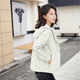 Windbreaker jacket for women spring and autumn short 2025 new early autumn long-sleeved thin versatile hooded small fragrance jacket top black L 101-120Jin Jin equals 0.5 kg