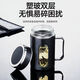 New glass cup business explosion-proof handle large capacity handle office tea cup anti-fall men's and women's cup event business black two types randomly sent 500ml