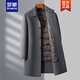 ROMON removable goose down lining double-sided wool coat for men middle-aged woolen windbreaker mid-length warm coat new product 5588 gray (70% wool, removable goose down lining) 170/M (100-125 Jin Jin equals 0.5 kg)
