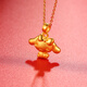 Double Cinnamon Puppy Gold Pendant 3D Hard Pure Gold 999 Big Eared Dog Zodiac Year Dog Year Pure Gold Pendant Necklace Gold Cinnamon Dog Approximately 1.5-1.6g Free Gold Plated Silver