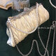 Yingtang Pinceau en soie sac à dîner sac d'embrayage Célébrité Banquet Bag Cheongsam Dags Dags Bride Beige ridés