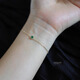Libiao 14K gold French romantic emerald green micro-paved temperament K gold bracelet slim simple stackable versatile 15+3cm