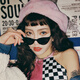 
ins European and American cat-eye sealing sunglasses new retro European and American trendy women's small frame sunglasses round face long face triangle [black]
