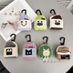 
Qumuye's new creative trendy brand coin wallet mobile phone case pendant portable mini school bag small hanging bag suitable for headphone storage [corduroy-rose gray] + pink lanyard