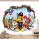Clcey Cartoon gebrochene Wand Wandmale ganze dekorative Kinder Schlafzimmer Wand Verschönerung Kindergarten Hintergrund Hintergrund Wandaufkleber Selbstklebende Wandaufkleber QT-3894 Super große drei Stücke Spleißen