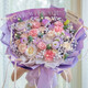 HuaDe Flower Express carnation bouquets, birthday gifts for elders and mothers, same-day delivery in the same city. Purple Dance Flying - Mist Purple Pink Kang + Baby's Breath Flower Bouquet | dyr69