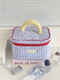 Cross-border milk blue love cosmetic bag 2025 new high-looking ins storage bag portable large capacity toiletry bag milk blue love-cosmetic bag