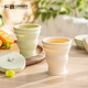 
Guangyi folding water cup portable silicone cup outdoor travel compressed mouthwash cup tea white GY1479