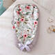 Fully cotton breathable and detachable portable crib mid-bed bionic baby nest baby pillow travel crib grey edge animal (no quilt) HDJ 50*85
