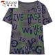 Woodpecker 2025 summer new fat mm pure cotton short-sleeved T-shirt for women 200 Jin [Jin equals 0.5 kg] loose belly slimming and versatile top for women 6626 green XL 120-140 Jin [Jin equals 0.5 kg]
