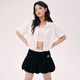CHUU mesh hollow hooded jacket for women 2025 summer new product letter embroidery sports college short-sleeved top thin white one size