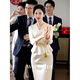 
LISM International First-line Brand Lady Wedding Dress 2025 Autumn and Winter New Lady Wedding Dress Temperament Cheongsam Daily Milk White L