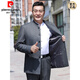 Pierre Cardin Wedding Dad Chinese tunic suit for men's wedding Chinese style classic new Chinese style improved middle-aged and elderly clothing Gray top + pants S 165/72