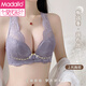 Modal einstellbare Unterwäsche Frauen 2025 Neue vordere Open-Buck-Top-Schlinge Anti-Sagen-Sammeln schöner Rücken-BH-Set Purple [Single Package] M 34/75Ab Push Cup Dünn und Dicke ca. 2,0 ° C