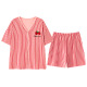 Pajama de manga corta de algodón modal de Xiumiwei para mujeres para mujeres de verano con almohadilla de cofre Sweet Girl Student Round Summer Ropa para el hogar de verano