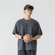 Rankdavid Light Luxury Nouvelle marque haut de gamme en lin imprimé de style chinois T-shirt à manches courtes à manches courtes pour hommes en été mince en vrac grande taille noire 829 m