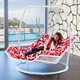 Silla mecedora Clcey reclinable doble hamaca colgando canasta de colgadura tejida de ratán balcón colgante colgante al aire libre Balcón de metal para adultos cama mecedora pequeña hamaca morada-roja 13821
