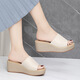 WRROF AIR Summer Nuevas sandalias de cuña Plataforma impermeable para mujeres Sandalias de comodidad gruesas 2025 12052 Negro 34