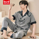 Catman miiow pyjamas de style chinois Men d'été coton pur pantalon à manches courtes adapter les hommes nouveaux cardigan chinois vêtements de maison d'été style mince -695 l