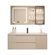 Submarino Camineta de baño de madera maciza cremosa Combinación Cerámica Integrada Integrada Baño Washbasin Washbasin Combination Washbasin 7036 Camino de crema Se puede comprar e instalar estilo de cuadrícula de gabinete inferior