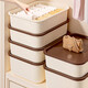 Underwear storage box for home underwear and socks, divided into compartments to organize the wardrobe, three-in-one wardrobe for personal clothing, no compartments with lid, can hold 10 pieces of underwear box, milk coffee color upgraded and thickened, 30.5*23.5*8