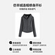 Baleno S&K series cardigan hooded sweatshirt short coat women's autumn and winter women's new simple versatile sports style top dark gray #solid color XL fashionable and versatile