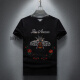 DKPQ Vasaqi Herren Iron Diamond Round Neck T-Shirt kurzärmelige Sommerkleidung neue trendige Marke Rundhals rundes Nacken mercerisierte Baumwoll-Hälfte von T-Shirt-Basis-Hemd 1048 Black S (geeignet für 90-110jin [Jin gleich 0,5 kg]))
