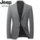 JEEP SPIRIT blazer men's business casual small suit single-piece spring and autumn formal wear middle-aged dad 9926 grey [dark pattern] classic versatile M 170 [recommended 100-119Jin [Jin equals 0.5 kg]]