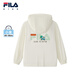 FILA Children's Sun Protection Clothing 2025 Autumn New Boys Hooded Woven Jacket Vanilla Gray-GY 120