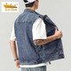 Goldene Schild Männer Denim Jacke Herbst Weste ärmellose Blue Jacket Männer losen vielseitige Weste Frühling und Herbst 9216 Schwarz M