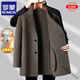 ROMON Light Luxury Autumn and Winter New Men's Wool Coat Extra Large Medium and Long Business Double-sided Wool Woolen Coat Light Luxury High-end-Black-High-end Brand M