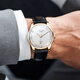 Bohman German certified brand watch men's mechanical watch fully automatic men's watch luminous waterproof ultra-thin temperament men's watch [collector's version 3882] belt rose white 42mm