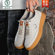 
Woodpecker head layer cowhide men's air force board shoes breathable sweat-absorbing soft sole bean shoes Oxford anti-slip sole Beige 898 Oxford series 38