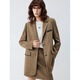 ELLE sheep wool herringbone texture suit jacket for women 2026 spring new wide shoulder casual silhouette suit coffee color S