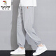 
Woodpecker (TUCANO) ice silk pants for men in summer thin fashion loose trousers casual trousers for men in youth breathable quick-drying sports pants 1B27-BJZ983 gray L about 115-130Jin [Jin equals 0.5 kg] can be worn