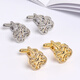 NOSSKISS International Luxury New Gold Silver 4-leaf Crop French Shirt Cufflinks Business Men's Sleeve Stud Birthday Gift x181 Gold Diamond Four-leaf Crop