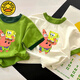G.DUCKKIDS男童女童纯棉短袖T恤夏季新款卡通海绵宝宝半袖儿童洋气上衣t 673白色【派大星抱 海绵宝宝】 120