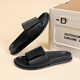 
HANG TEN slippers men's 2025 summer new genuine leather breathable outer wear non-slip flops fashionable and trendy versatile men's slippers black 40 (leather shoe size)