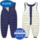 Warm winter baby overalls suit winter outer wear plus velvet for boys and girls baby open jumpsuit down cotton trousers bean paste red (plus velvet) 80 70-80CM