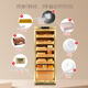 Meijing RACHING Meijing cigar cabinet horizontal line MON2800A intelligent water-cooled constant temperature and humidity control 2025 new fingerprint lock cigar cabinet cedar wood solid wood smoke cabinet 320L tree burl gold (Canadian cedar wood shelf)