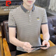 Pier Cardin T-shirt à manches courtes en coton haut de gamme pour hommes 2025 Nouveau polo à manches courtes à manches courtes à manches courtes T-shirt décontracté 6626 Gray XL recommandé 120-135jin [Jin est égal à 0,5 kg]