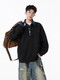 OEMG heavy fake two-piece velvet thickened polo sweatshirt men's autumn and winter lapel loose warm top jacket gray XL recommended 110-130Jin Jin equals 0.5 kg