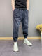 Wear-resistente High-End-High-End-Harem-Jeans-Herren Frühling und Herbststil Trendy vielseitig vielseitig losen, schlanker Fuß Hose kleine Füße Herrenhosen Schwarz L.