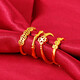 Japanese and Korean fashion women's style four-line open women's ring factory direct sales imitation gold fashion women's gold-plated small ring copper coin opening adjustable