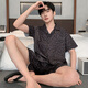 Katzenmänner Pyjamas Männer Eis Seiden Sommer Neue komfortable Strickjacke kurzärmelige lässige, einfache Herren-Heimkleidungsanzug können außerhalb der QY-MYMD6626-SET-Men l geeignet für 110-130jin [Jin gleich 0,5 kg] geeignet sein [Jin entspricht 0,5 kg]