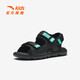 ANTA children's sandals, boys' shoes, 25-year summer comfortable outdoor student open-toe beach shoes, black/clear blue-1 34